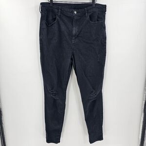 American eagle 18 highest rise jegging jeans black distressed ripped plus size